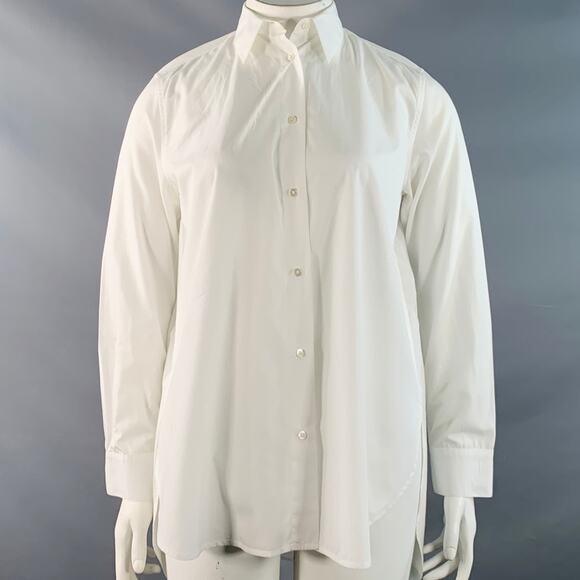 TOTOKAELO Size L White Cotton Pointed Collar Shirt - Picture 1 of 6